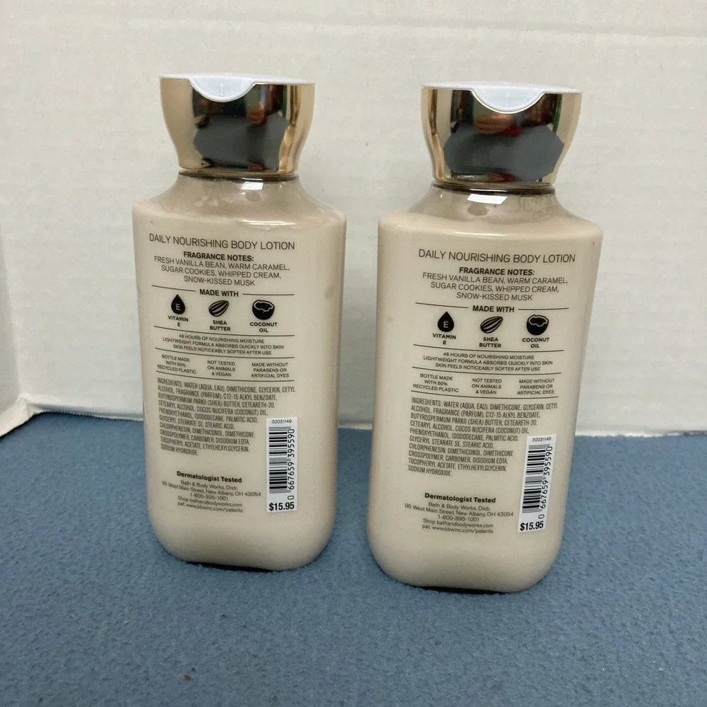 Bath & Body Works Vanilla Bean Noel Daily Nourishing 48hr Body Lotion - Set of 2